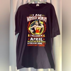 Wonder Woman DC Comics April Born T Shirt size 2XL Plus Aries EUC